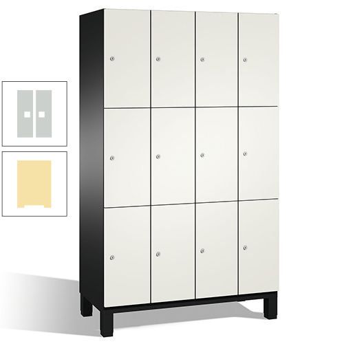 Fächerschrank, Stahlschrank, 12 Fächer, Türöffnungsbegrenzer, mit Füßen, Korpus lichtgrau, Tür anthrazitgrau, 1.980 x 1.200 x 525 mm (HxBxT)