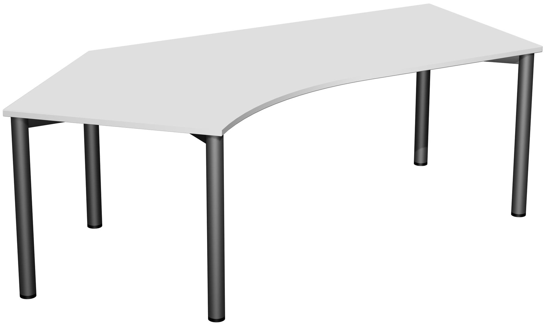 Winkel-Schreibtisch - Winkel links - 4-Fuß Flex - 720 x 2.166 x 1.130 mm (HxBxT) - Gestell anthrazit - Ahorn