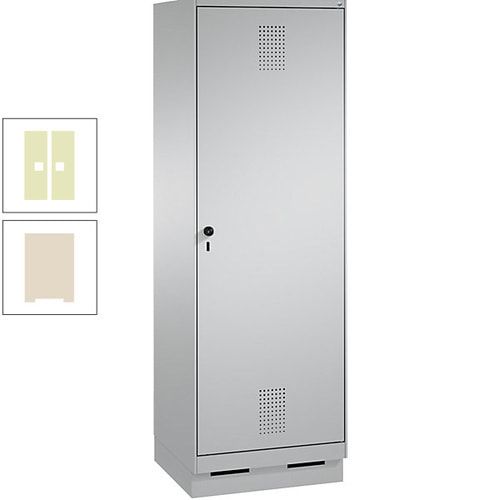 Doppel-Spind, Garderobenschrank, 1 Tür für 2 Abteile a 300 mm, Korpus anthrazitgrau, Türen anthrazitgrau, 1.800 x 600 x 500 mm (HxBxT)
