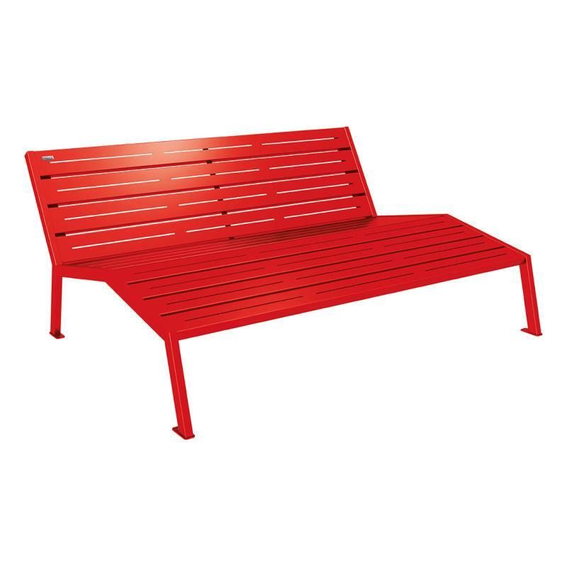 Liegestuhl aus Stahl - mit Rückenlehne - 808 x 1.800 mm (HxB) - Farbe enzianblau - Parkbank - Gartenbank
