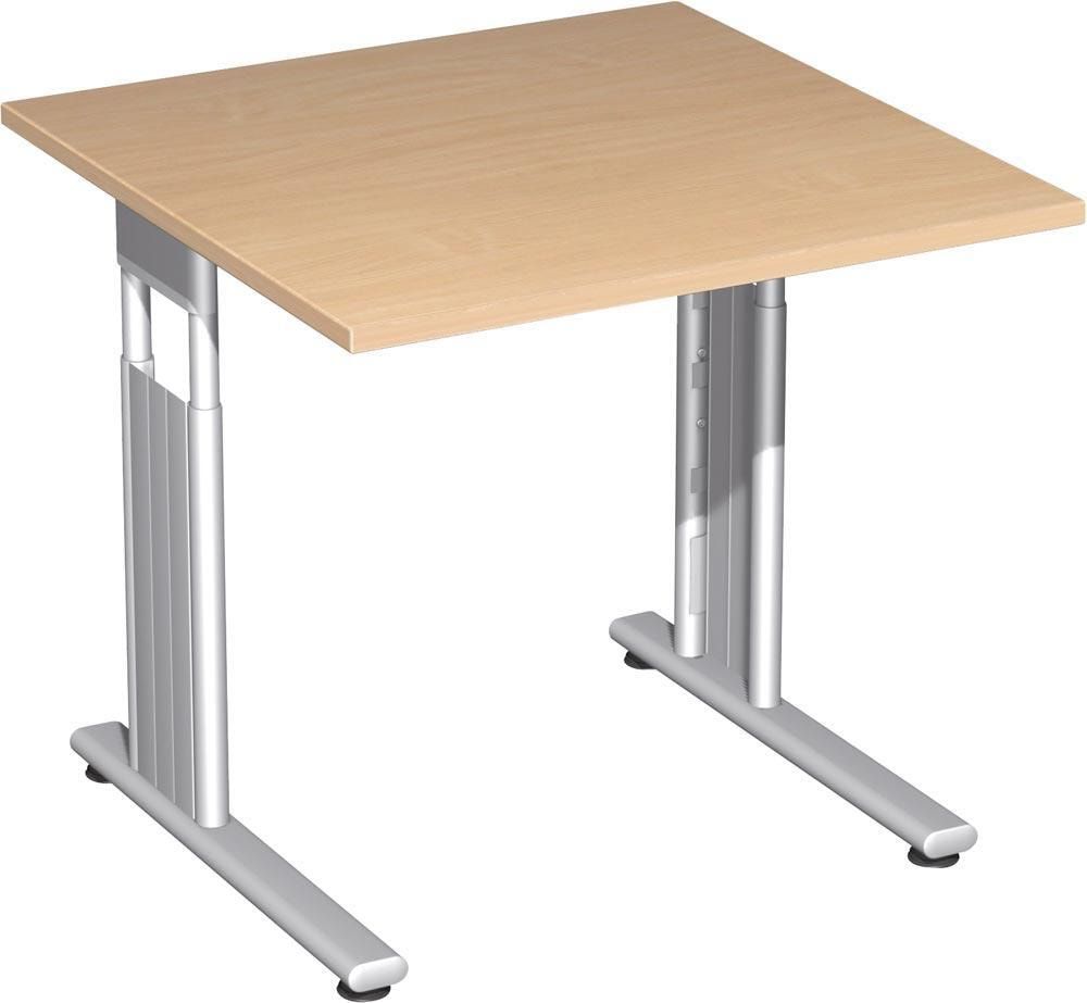 Schreibtisch - C-Fuß Flex - Bürotisch - höhenverstellbar - 820 x 1.200 x 800 mm (HxBxT) - Dekor Ahorn - Gestell silber