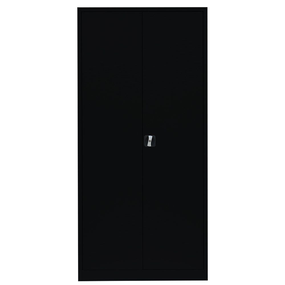 Aktenschrank, Büroschrank, abschließbar, Flügeltüren, 4 Fachböden, 1.950 x 925 x 600 mm (HxBxT), Stahl, Korpus und Türen in lichtgrau