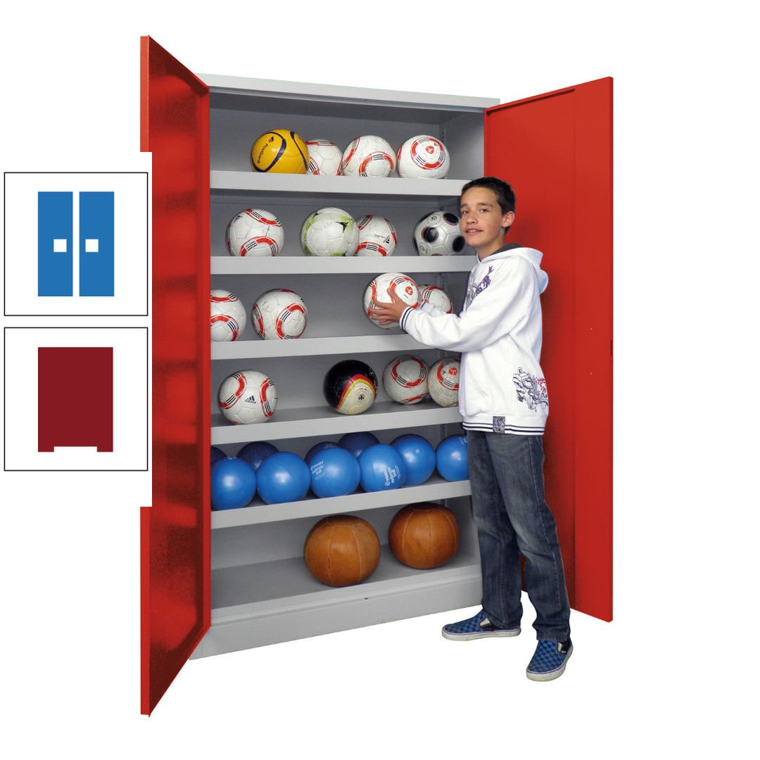 Ballschrank - Vollblechtüren - 5 Böden - 1.950x1.500x500 mm (HxBxT) - anthrazitgrau