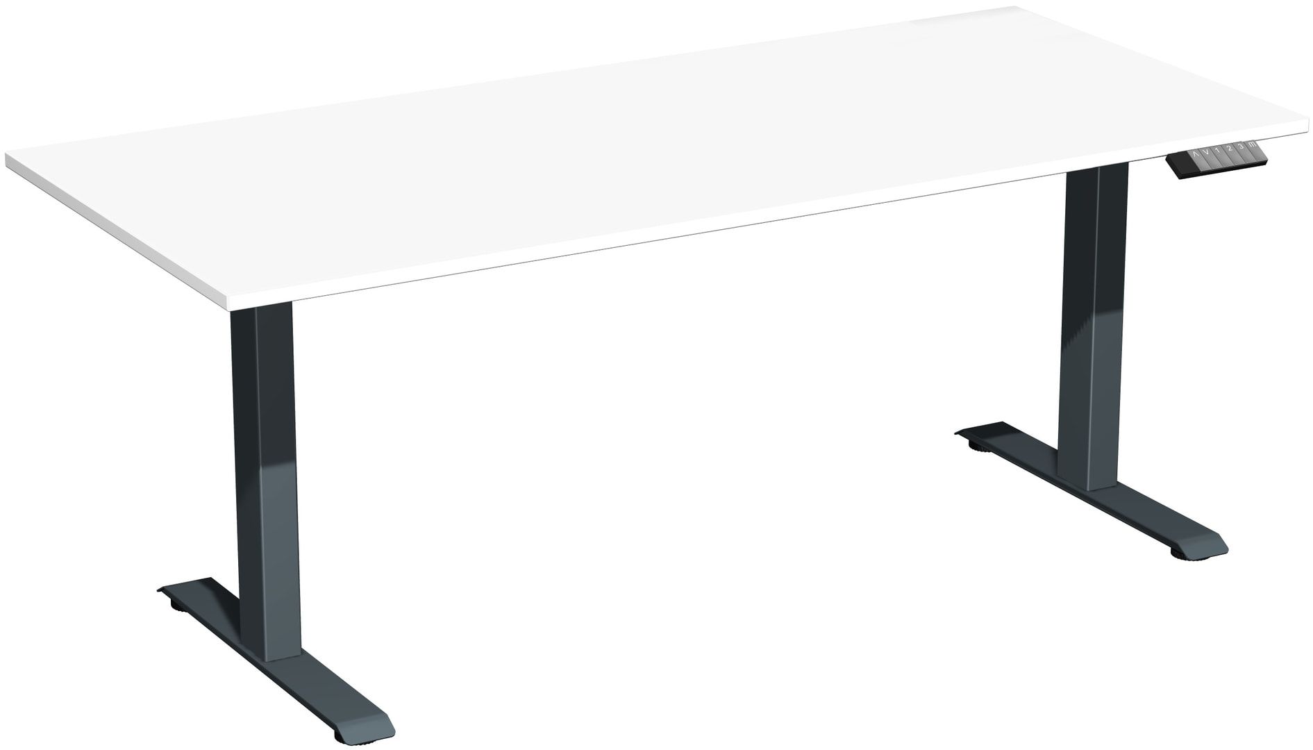 Schreibtisch, Elevate Basic, elektronisch höhenverstellbar, 730 - 1.230 x 1.200 x 800 mm (HxBxT), Gestell anthrazit, Dekor Ahorn