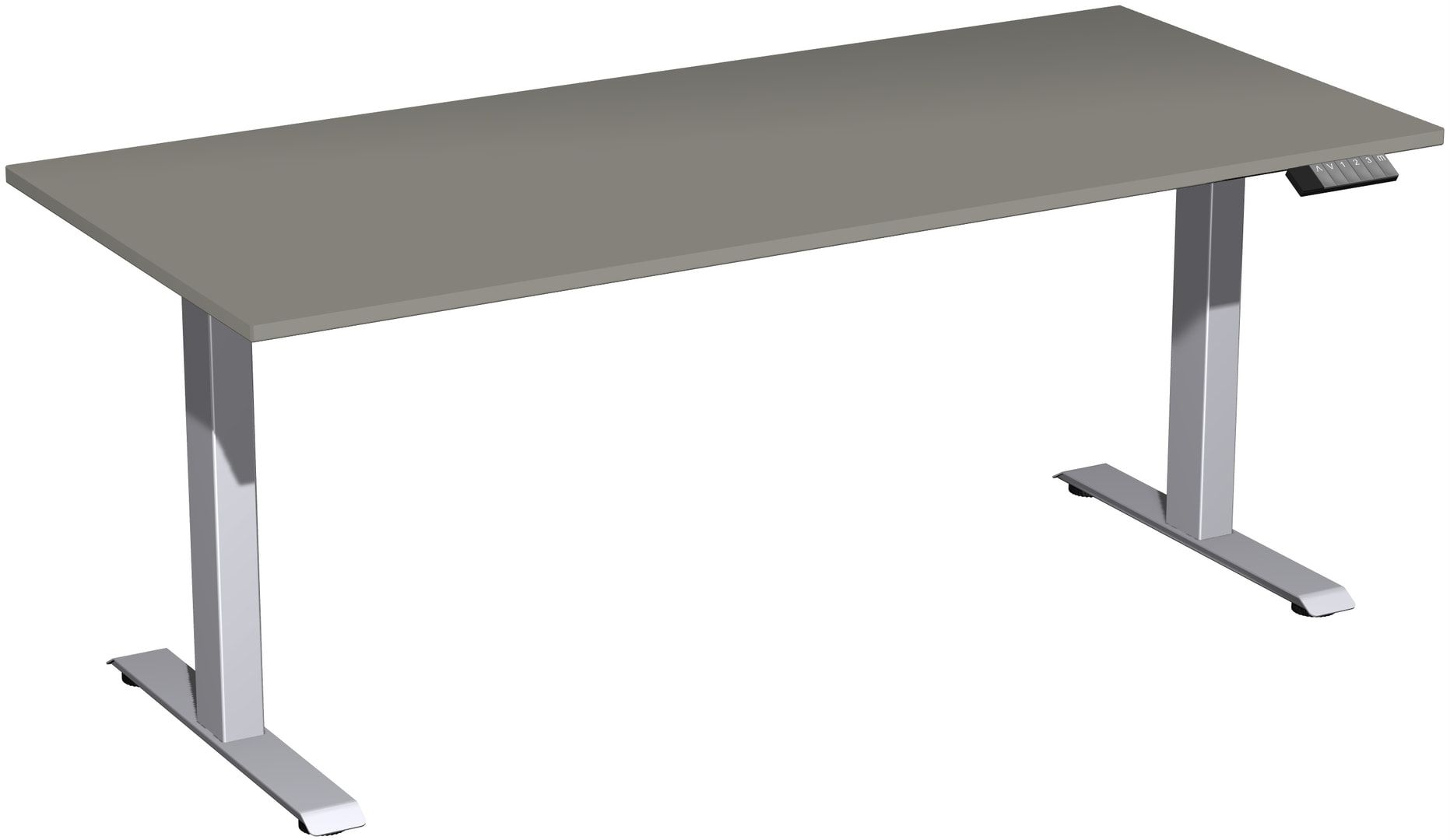 Schreibtisch, Elevate Basic, elektronisch höhenverstellbar, 730 - 1.230 x 1.200 x 800 mm (HxBxT), Gestell anthrazit, Dekor Ahorn