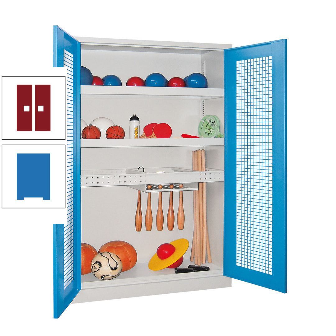Sportschrank - Vollblechtüren - Variante 2 - 1.950x1.200x500 mm (HxBxT) - anthrazitgrau