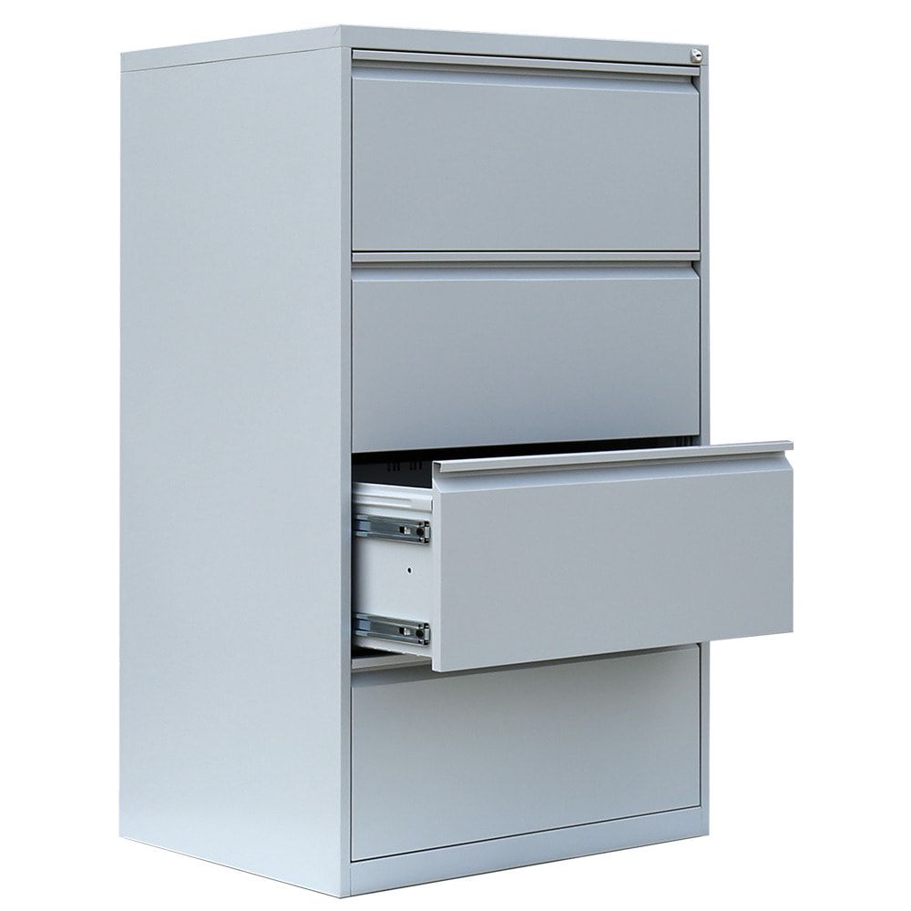 Hängeregistraturschrank, Hängeregisterschrank, 4 Schubladen, 2-bahnig, DIN A4, 1.320 x 760 x 620 mm (HxBxT), Korpus- und Schubladenfarbe wählbar