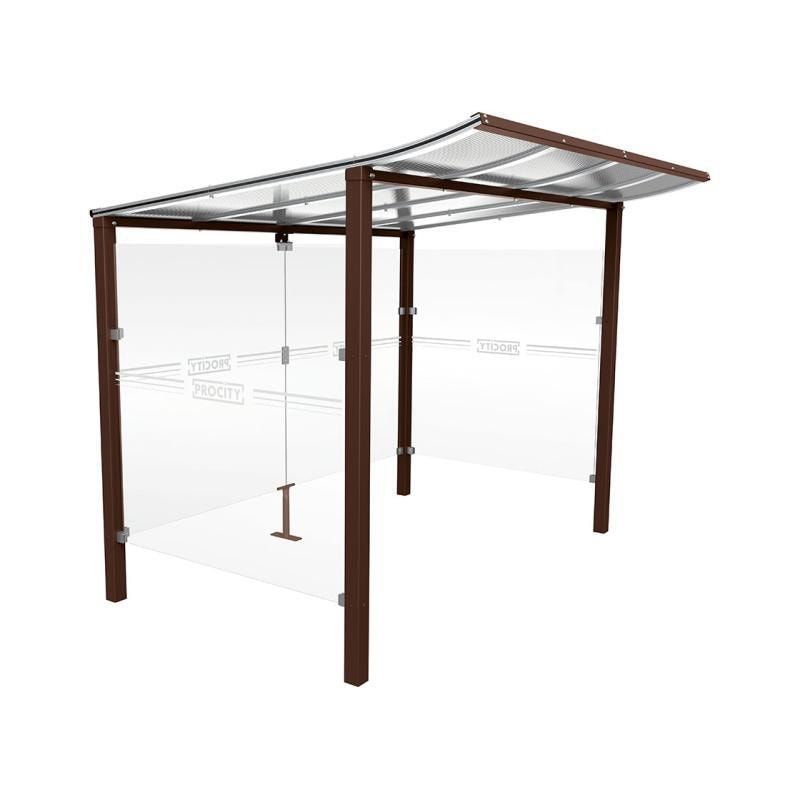 Automatenüberdachung, Automatendach, Stahlpfosten, Polycarbonatdach, UV-behandelt, Einbetonierung, 2.100 x 1.300 x 1.500 mm (HxBxT), Farbe enzianblau