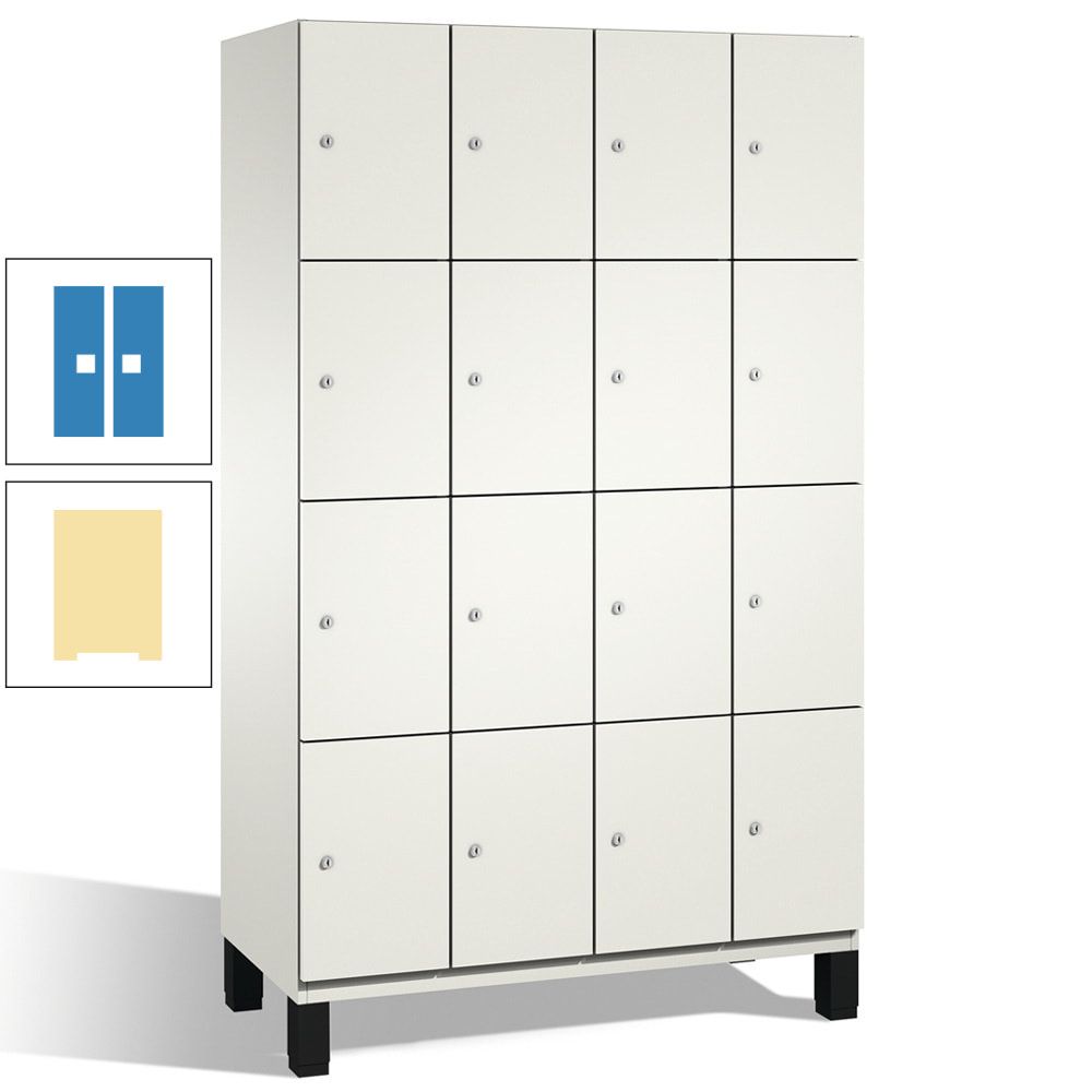 Fächerschrank, Stahlschrank, 16 Fächer, Türöffnungsbegrenzer, mit Füßen, Korpus lichtgrau, Tür anthrazitgrau, 1.980 x 1.200 x 525 mm (HxBxT)