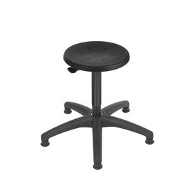 Arbeitshocker - Sitzhöhe 400-590 mm - PU schwarz - Kunststoff Fußkreuz mit Gleitern - Ausführung wählbar