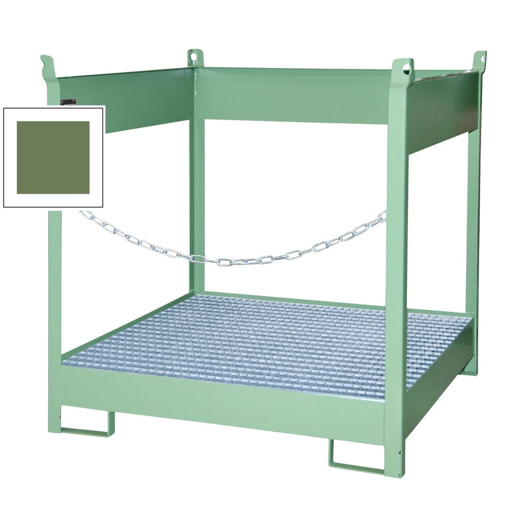 Fass-Stapelpalette - für 4 x 200-l-Fässer - Volumen 220 l - 1.435 x 1.410 x 1.410 mm (HxBxT) - offene Seiten - feuerrot