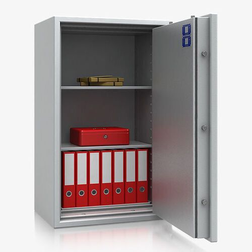 Dokumententresor, Geldschrank, Safe, VdS Klasse 2, 60 Minuten feuerfest, Türen 1-flügelig, 1.158 x 710 x 497 mm (HxBxT), Farbe lichtgrau (RAL 7035)