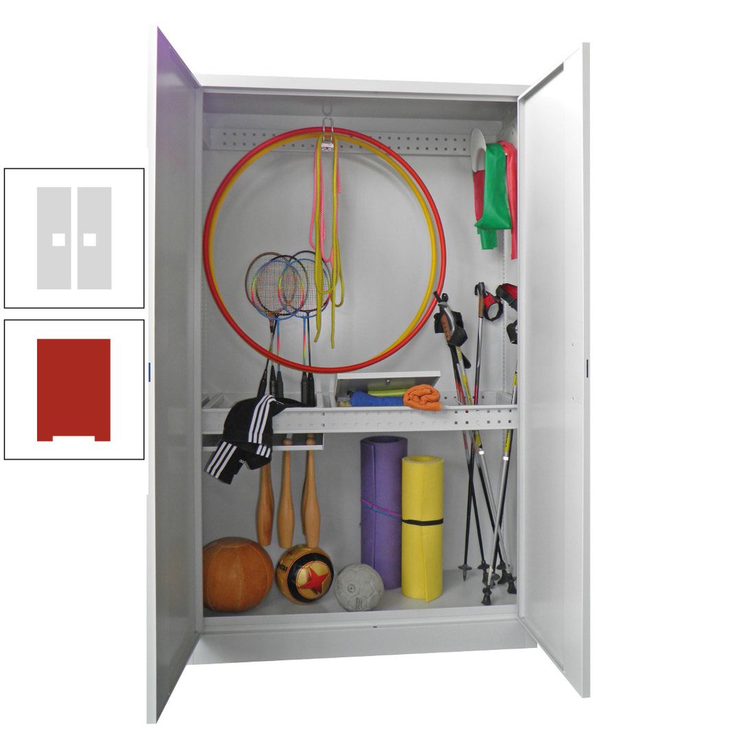 Sportschrank - Vollblechtüren - Variante 1 - 1.950x1.200x500 mm (HxBxT) - anthrazitgrau