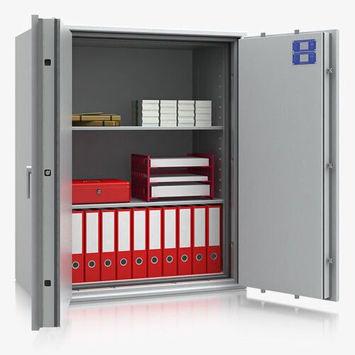 Dokumententresor, Geldschrank, Safe, VdS Klasse 1, 60 Minuten feuerfest, Türen 2-flügelig, 1 Fachboden, 901 x 975 x 459 mm (HxBxT), lichtgrau