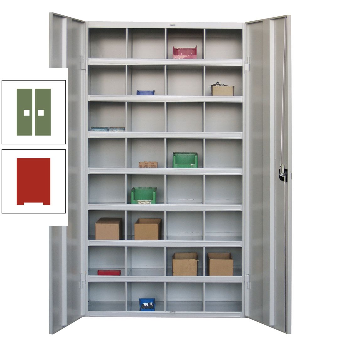 Fächerschrank - Sortierstation - Büroschrank - 32 Fächer - 1.800 x 1.000 x 530 mm (HxBxT) - Materialschrank - anthrazitgrau