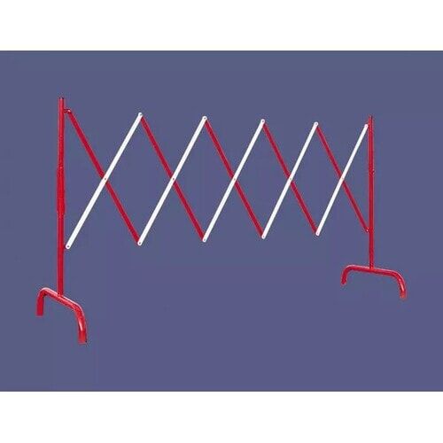 Scherensperre, Baustellenabsicherung, Stahl, mobil, ausziehbar, minimaler Platzbedarf, 4er-Pack, 1.000 x 3.000 mm (HxB), rot-weiß