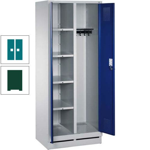 Mehrzweckschrank, Doppeltüren, Füße, 2 Abteile a 300 mm, Korpus anthrazitgrau, Tür anthrazitgrau, 1.800 x 600 x 500 mm (HxBxT)