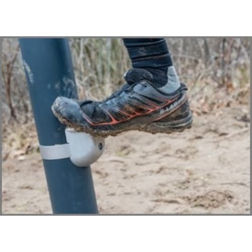 Leg Lift /Pull-Up Station, Stahlrohr, feuerverzinkt, rutschfest, Klimmzugstange, Infoschild, Fitness-App, Maße: 2.400 x 1.100 x 1.170 mm (HxBxT), grau