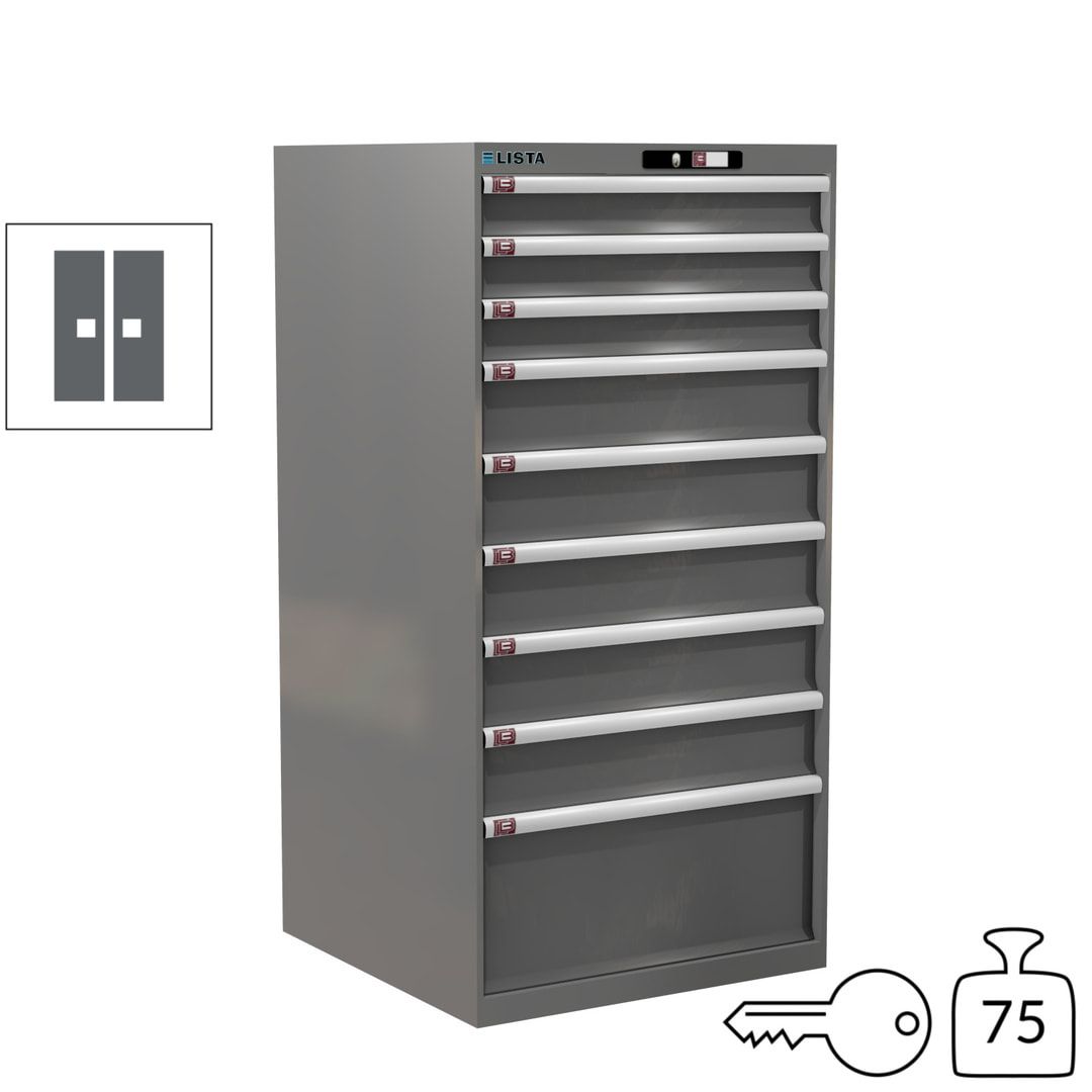 Lista Schubladenschrank - 13.106.010 - 1.450x717x725 mm (HxBxT) - 9 Schubladen - 200 kg - Key Lock - lichtblau (RAL 5012)
