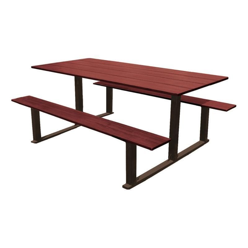 Picknicktisch - Sitzgarnitur - stationär - Holz mit Mahagoni-Optik - 750 x 1.500 x 1.300 mm (HxBxT) - Farbe enzianblau