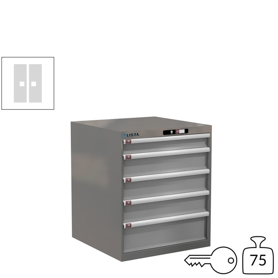 Lista Schubladenschrank - 14.410.010 - 850x717x725 mm (HxBxT) - 5 Schubladen - 75 kg - Key Lock - lichtblau (RAL 5012)