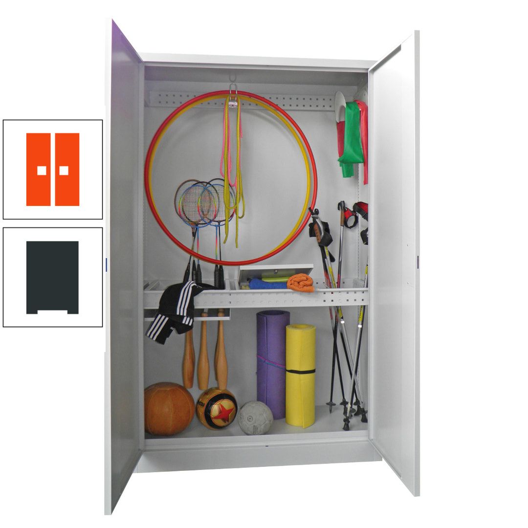 Sportschrank - Vollblechtüren - Variante 1 - 1.950x1.200x500 mm (HxBxT) - anthrazitgrau