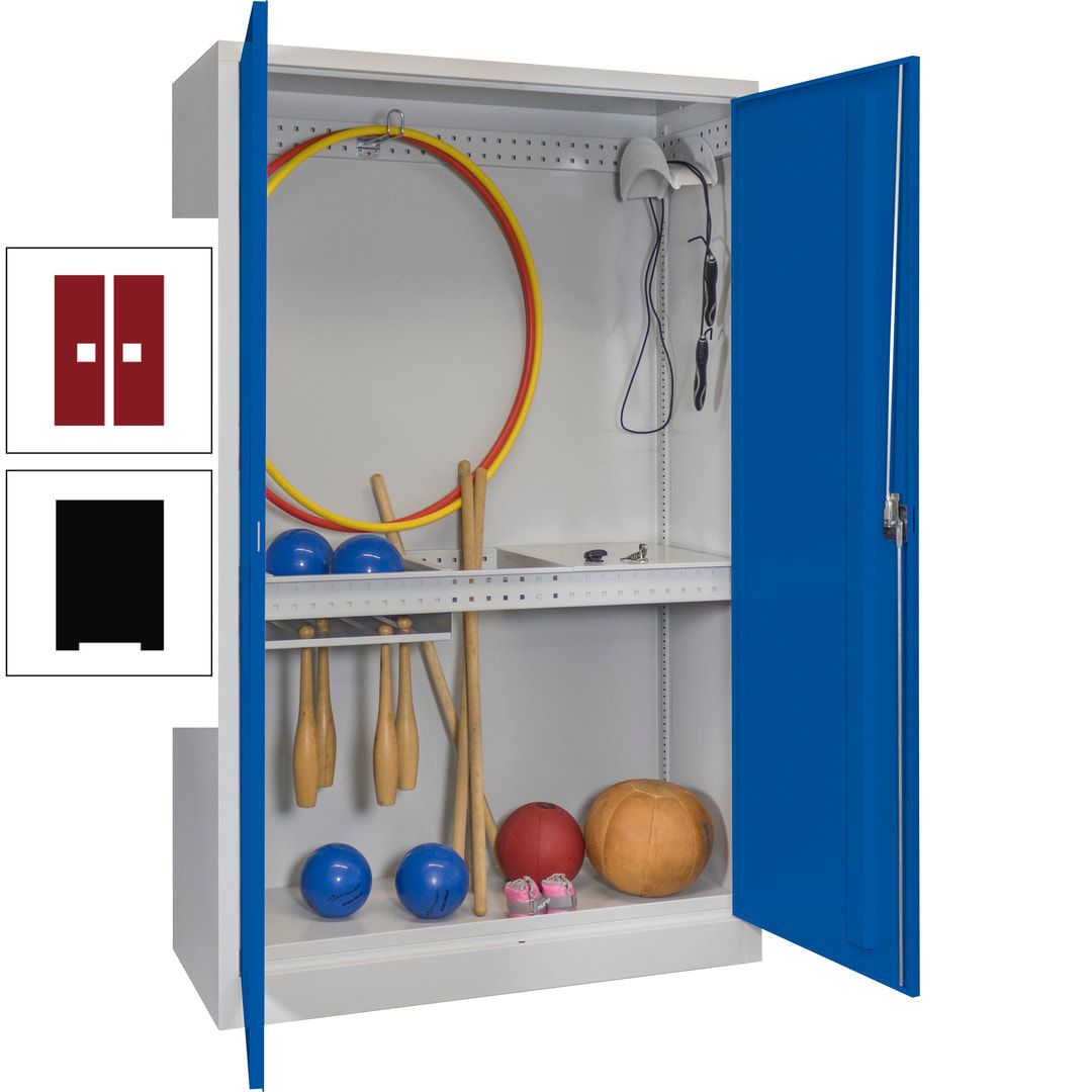 Sportschrank - Vollblechtüren - Variante 3 - 1.950x1.200x500 mm (HxBxT) - anthrazitgrau