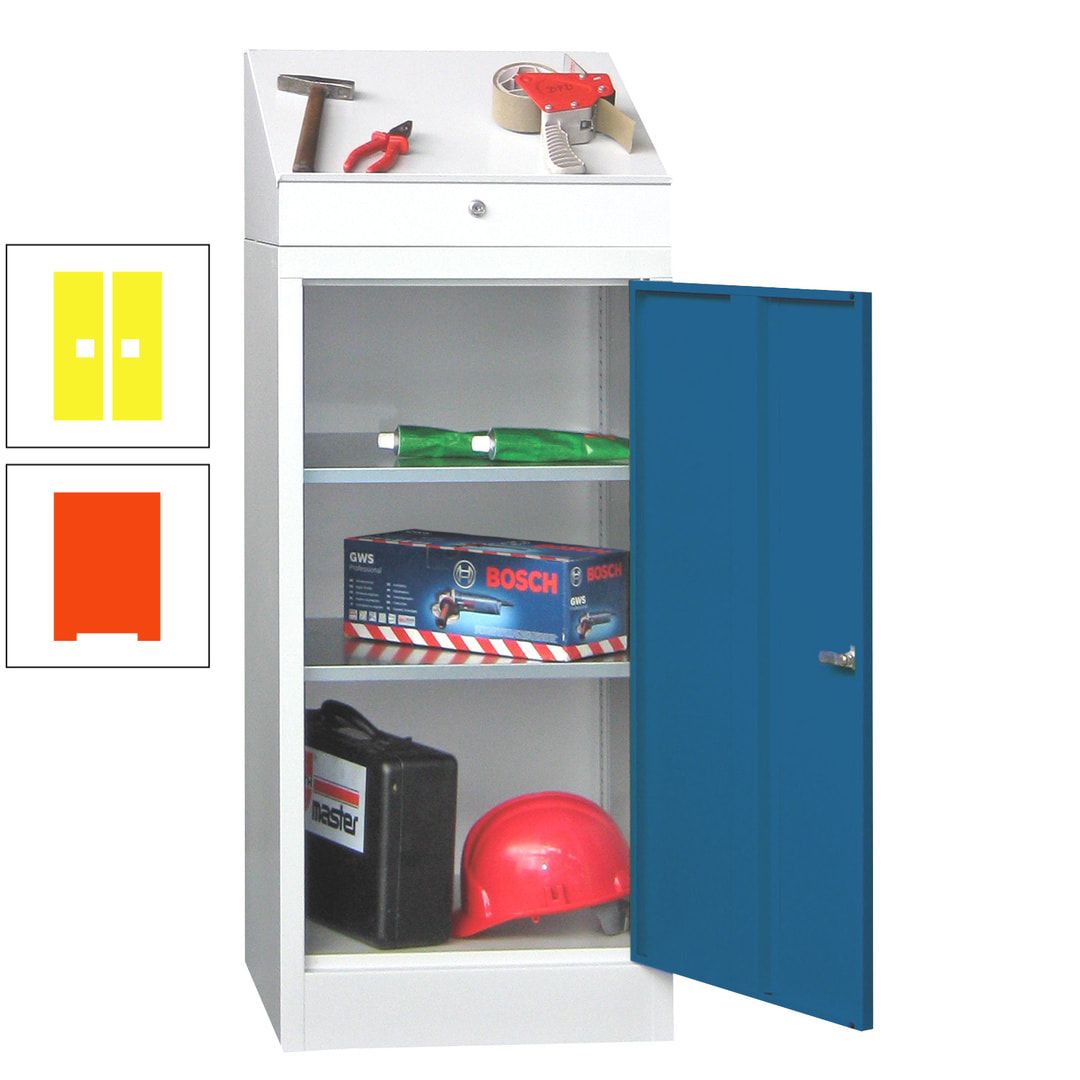 Stehpult mit Schrank - Vollblechtür - Zylinderschloss - 1.270x500x500 mm (HxBxT) - anthrazitgrau