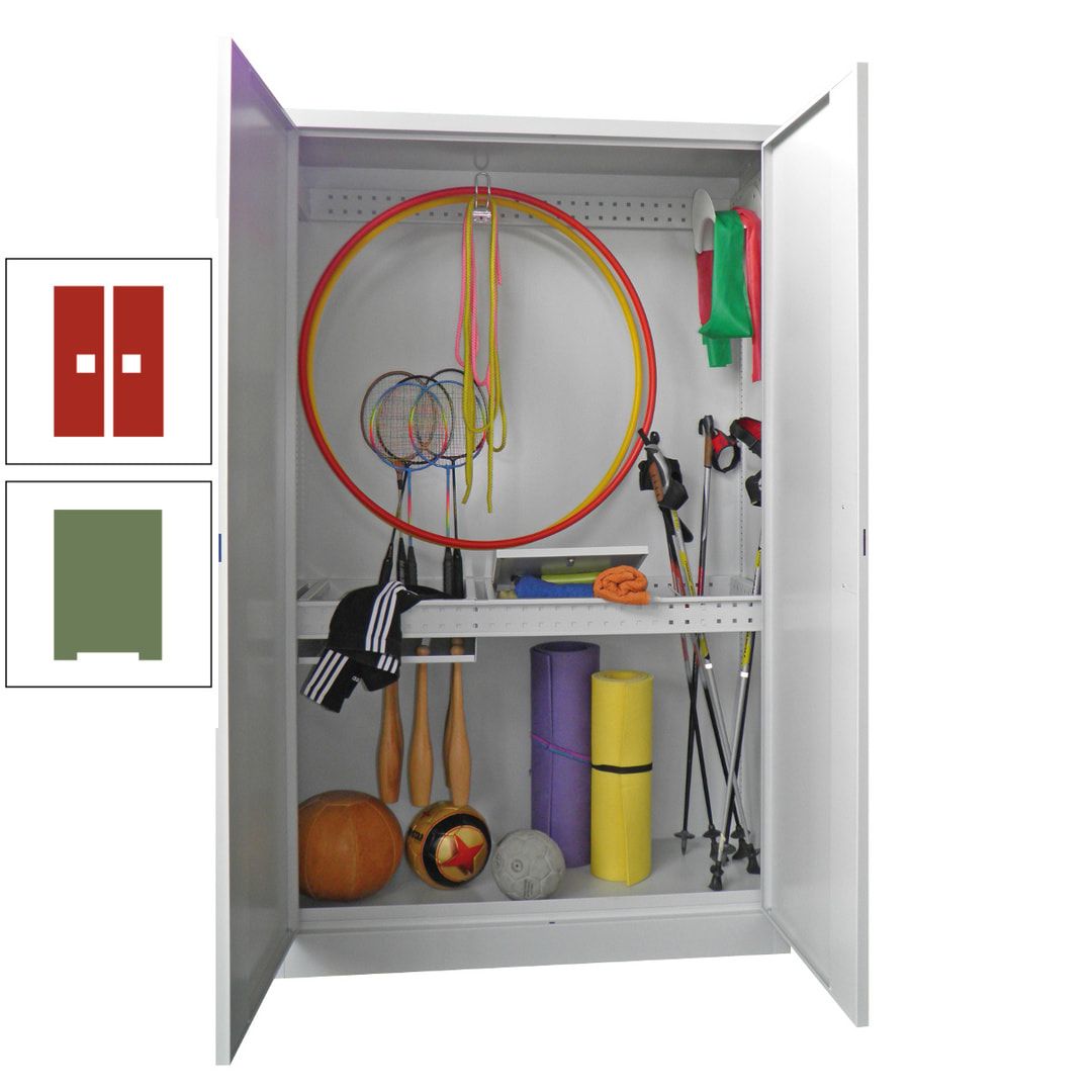Sportschrank - Vollblechtüren - Variante 1 - 1.950x1.200x500 mm (HxBxT) - anthrazitgrau