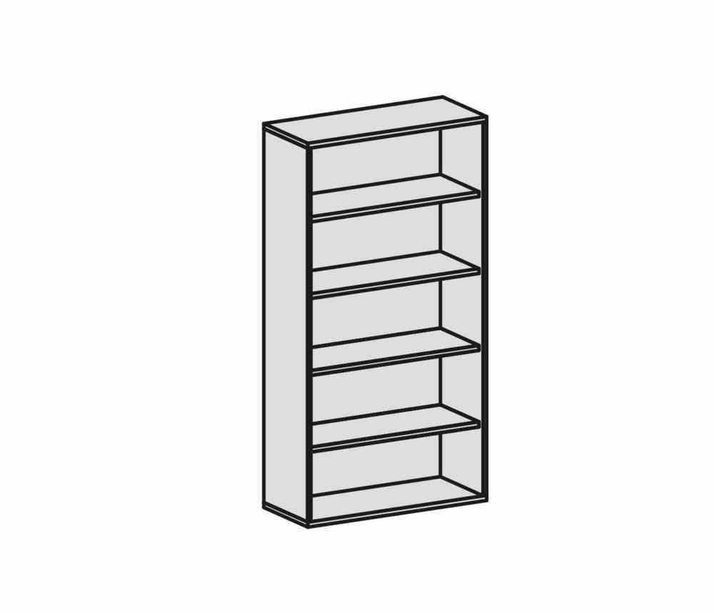 Büroregal, 5 Ordnerhöhen, modular, Metallsockel/Standfüße, Dreischicht-Feinspan, Einlegeboden, 1.920 x 1.000 x 425 mm (HxBxT), Dekor Ahorn