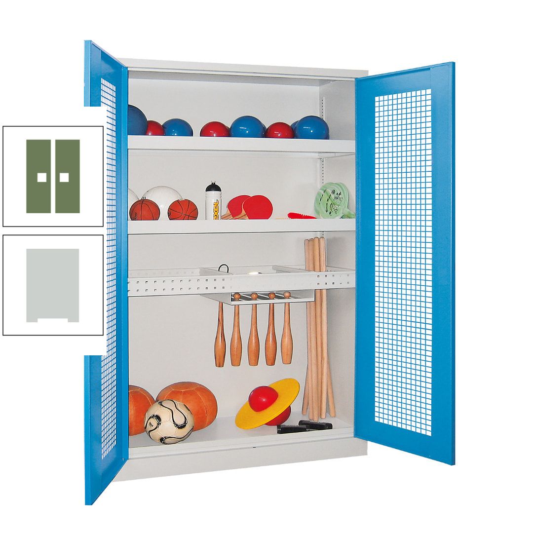 Sportschrank - Vollblechtüren - Variante 2 - 1.950x1.200x500 mm (HxBxT) - anthrazitgrau
