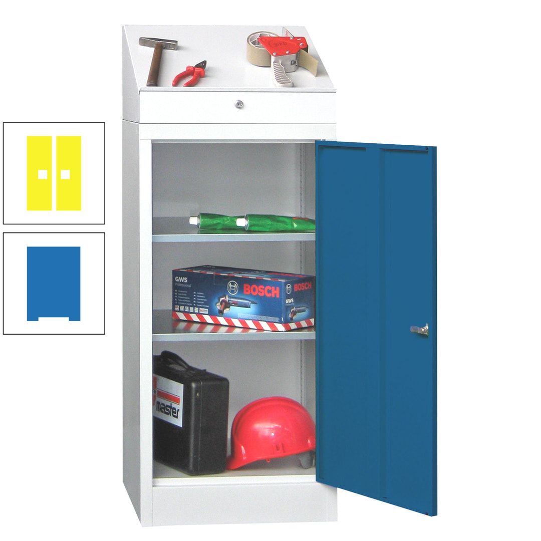 Stehpult mit Schrank - Vollblechtür - Zylinderschloss - 1.270x500x500 mm (HxBxT) - anthrazitgrau