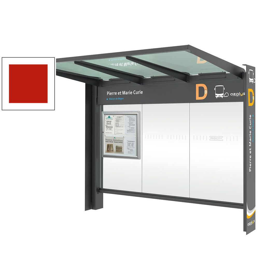 Buswartehalle, Haltestelle, Unterstand, Fahrplanschaukasten, Werbeanbringung möglich, ESG, Farbe Rostoptik, 2.450 x 3.000 x 1.550 mm (HxBxT)