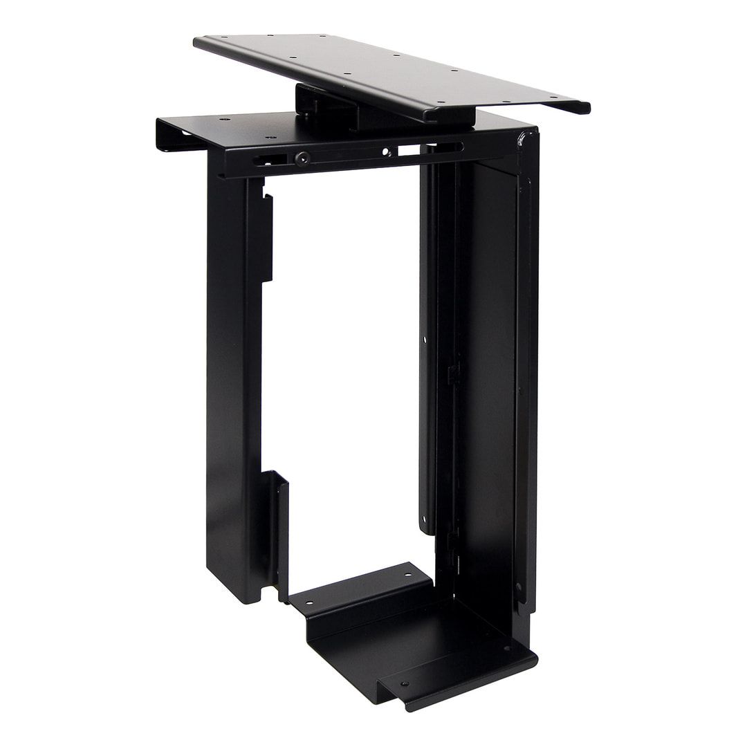 Computerhalterung - Computergehäuse-Halterung - PC-Halter - verstellbar - Farbe schwarz - Stahl - 360 Grad drehbar - 670 x 335 x 203 mm (HxBxT)