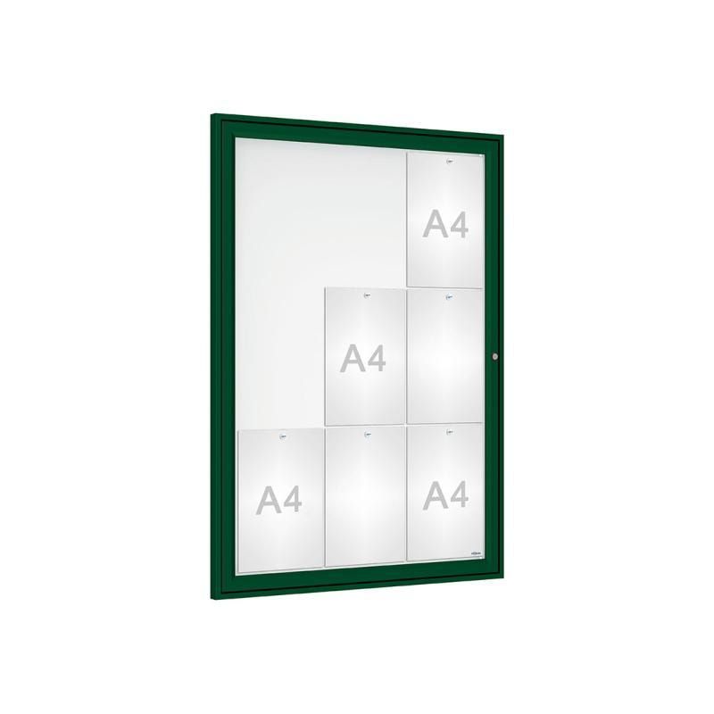 Schaukasten - Einflügeltür - 9xA4 - Hochformat - 1.050 x 750 x 30 mm (HxBxT) - enzianblau - Infokasten - Präsentationsvitrine