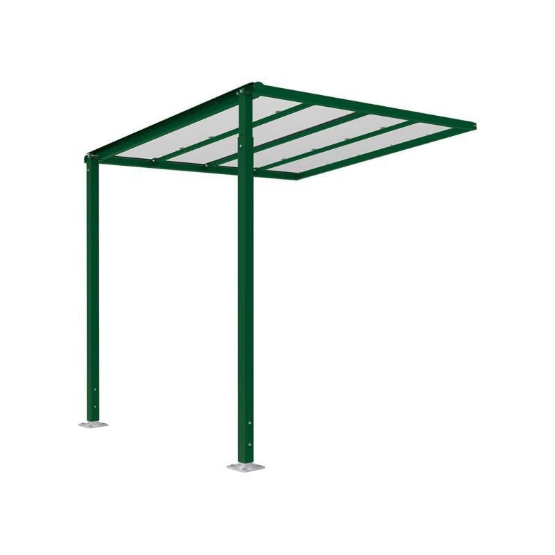Erweiterung für Fahrradüberdachung, Unterstand, 6 Plätze, feuerverzinkt, 2.880 x 2.500 x 2.434 mm (HxBxT), enzianblau (RAL 5010)