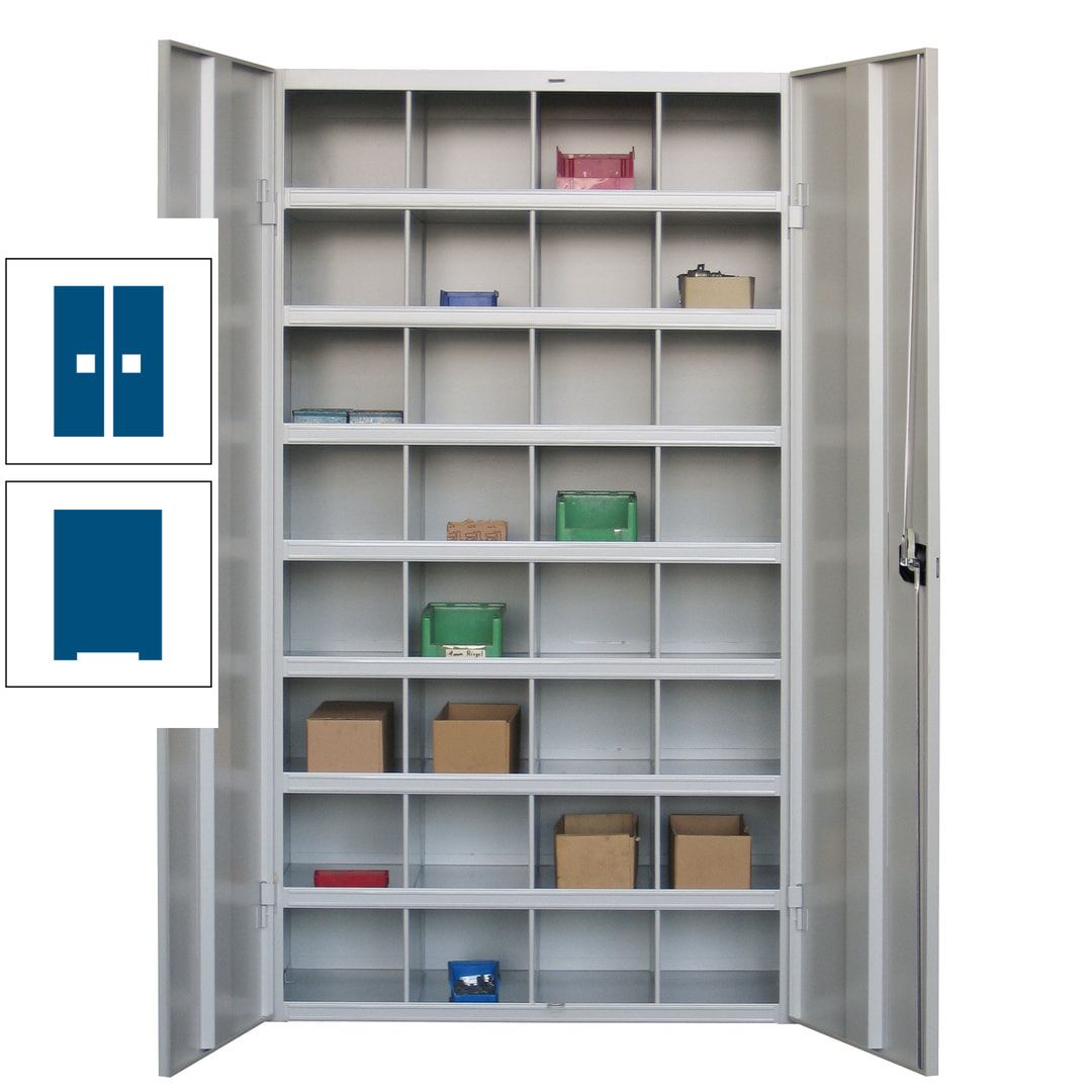 Fächerschrank - Sortierstation - Büroschrank - 32 Fächer - 1.800 x 1.000 x 530 mm (HxBxT) - Materialschrank - anthrazitgrau
