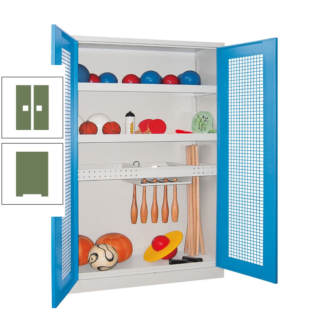 Sportschrank - Vollblechtüren - Variante 2 - 1.950x1.200x500 mm (HxBxT) - anthrazitgrau