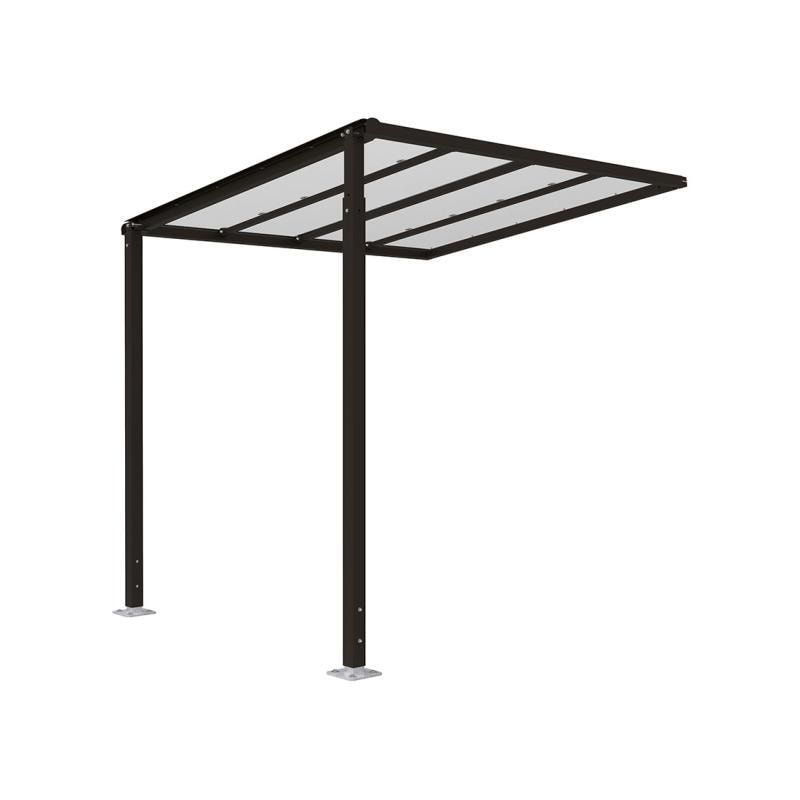 Erweiterung für Fahrradüberdachung, Unterstand, 6 Plätze, feuerverzinkt, 2.880 x 2.500 x 2.434 mm (HxBxT), enzianblau (RAL 5010)