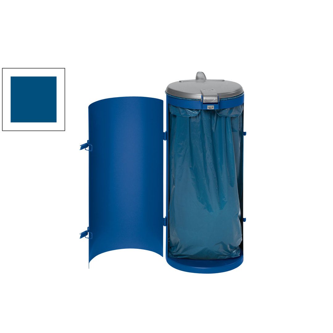 Abfallbehälter - verschließbare Tür (DxH) 450x900 mm - Inh. 120 l - Farbe enzianblau