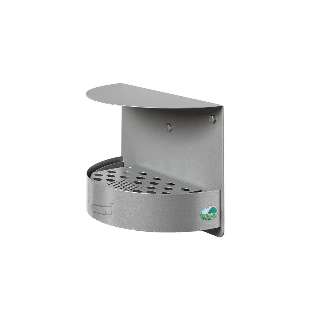 Wandascher - 1,5 l - mit Haube - Aschenbecher - antik-silber struktur
