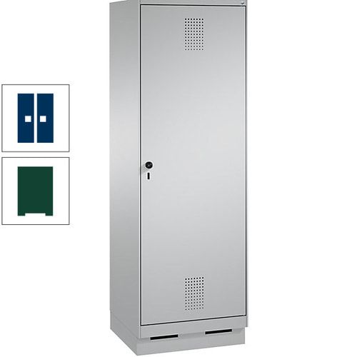 Doppel-Spind, Garderobenschrank, 1 Tür für 2 Abteile a 300 mm, Korpus anthrazitgrau, Türen anthrazitgrau, 1.800 x 600 x 500 mm (HxBxT)