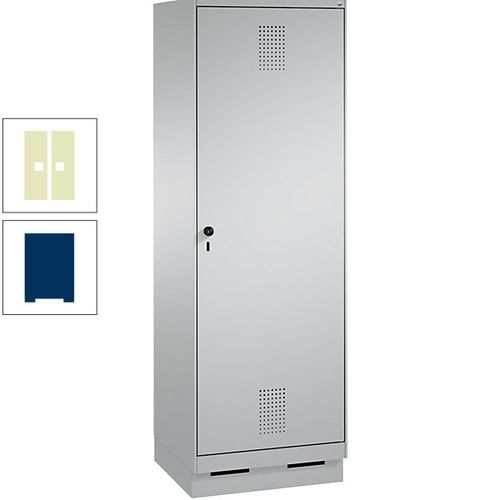Doppel-Spind, Garderobenschrank, 1 Tür für 2 Abteile a 300 mm, Korpus anthrazitgrau, Türen anthrazitgrau, 1.800 x 600 x 500 mm (HxBxT)