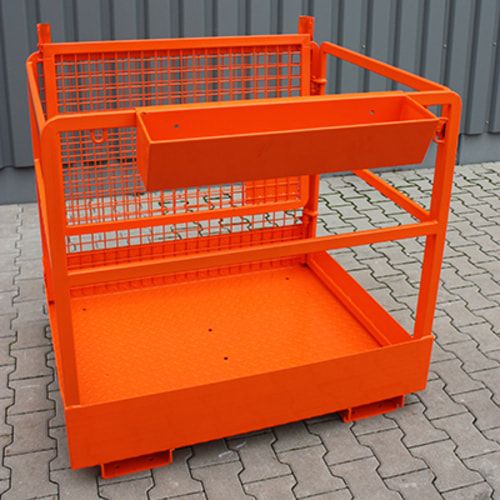 Arbeitsbühne, Arbeitsplattform Eichinger, Drahtgitter, 2 Personen, für Frontstapler, rutschsicher, 2.000 x 1.090 x 1.200 mm (HxBxT), anthrazitgrau