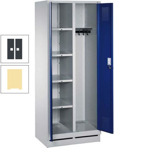 Mehrzweckschrank, Doppeltüren, Füße, 2 Abteile a 300 mm, Korpus anthrazitgrau, Tür anthrazitgrau, 1.800 x 600 x 500 mm (HxBxT)
