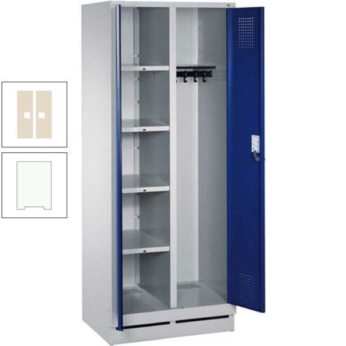 Mehrzweckschrank, Doppeltüren, Füße, 2 Abteile a 300 mm, Korpus anthrazitgrau, Tür anthrazitgrau, 1.800 x 600 x 500 mm (HxBxT)