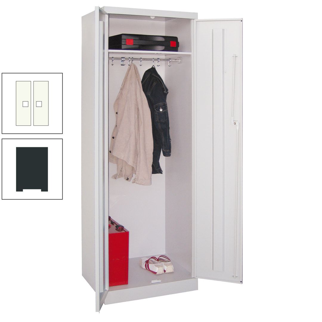 Garderobenschrank - 1 Fachboden - Kleiderstange - 1.800x600x500 mm (HxBxT) - Zylinderschloss - anthrazitgrau