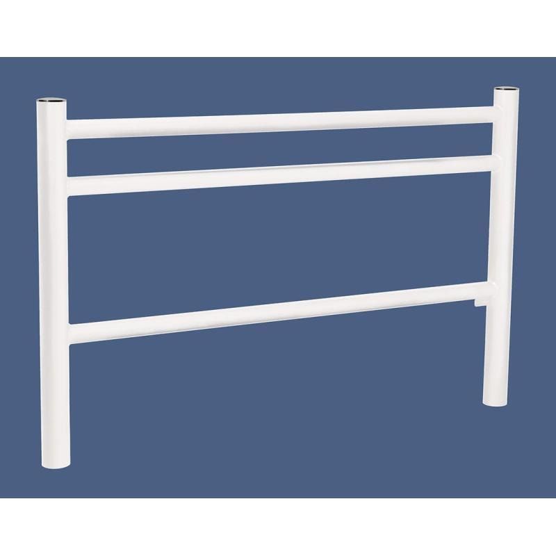 Geländer 3 Stahlrohre - 1.000 x 1.572 mm - Pfosten mit Edelstahlkopf - Farbe enzianblau - Außengeländer Systemgeländer