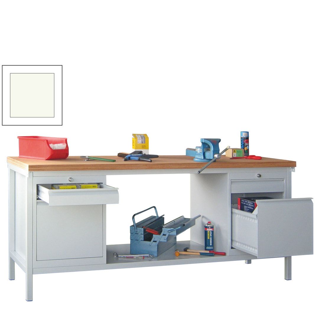 Werkbank mit Schubladenblöcken - 900 x 2.000 x 700 (HxBxT) - anthrazitgrau