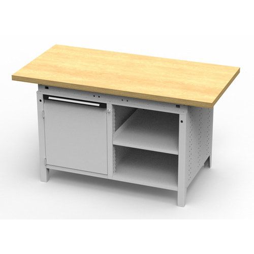 OTTOKIND Werkbank - bündige Arbeitsplatte - 850 x 1.150 x 750 mm (HxBxT) - Schrank - 2 Ablageböden - lichtgrau